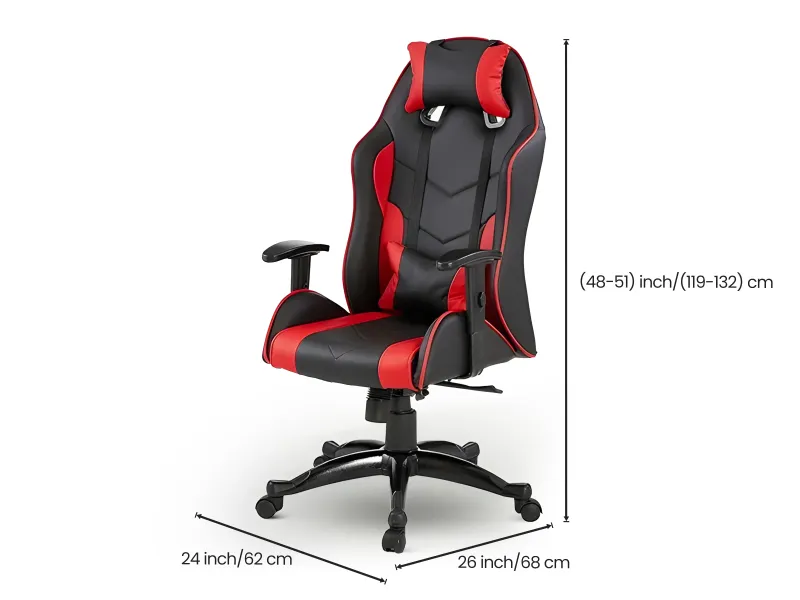 Crest Study Table With Pro Extreme Gaming Chair And Belle Bookshelf